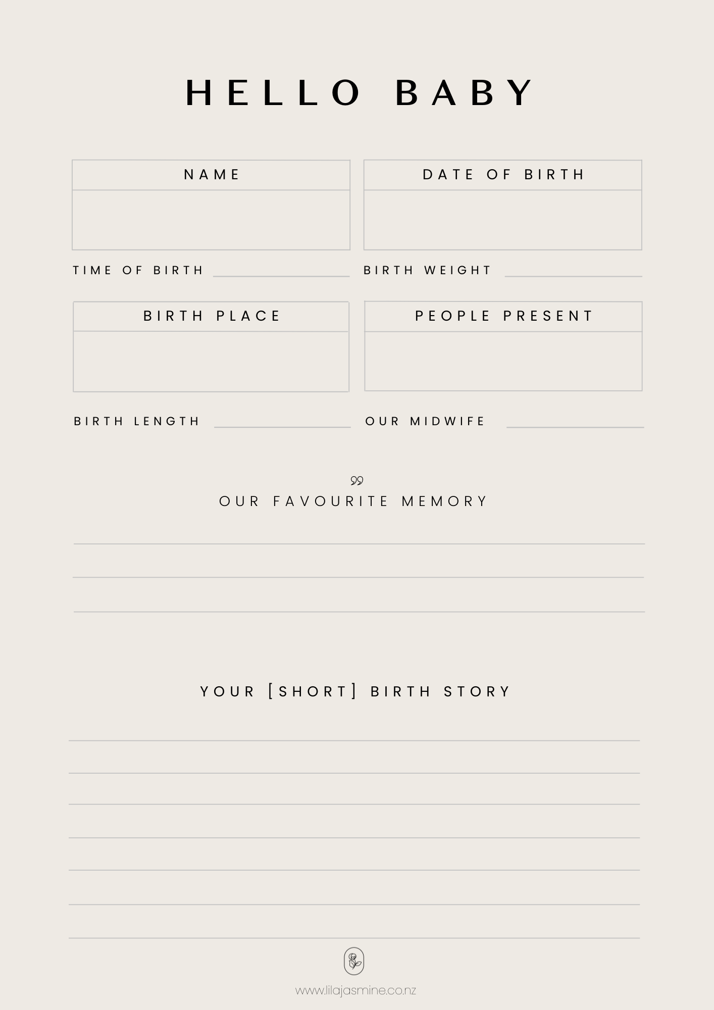 FREE Newborn Feeding + Sleep Log