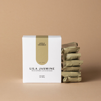 Apple Crumble Lila Jasmine milk support lactation bars stack bars on beige background
