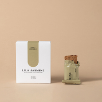 Apple Crumble Lila Jasmine milk support lactation bar packaging on a beige background