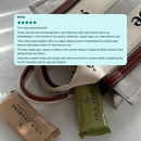 Lila Jasmine chocolate bars with a customer review overlay on a textured surface