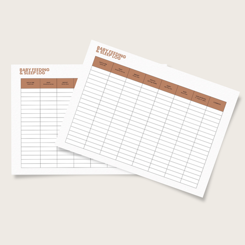 Newborn feeding and sleep log download printable