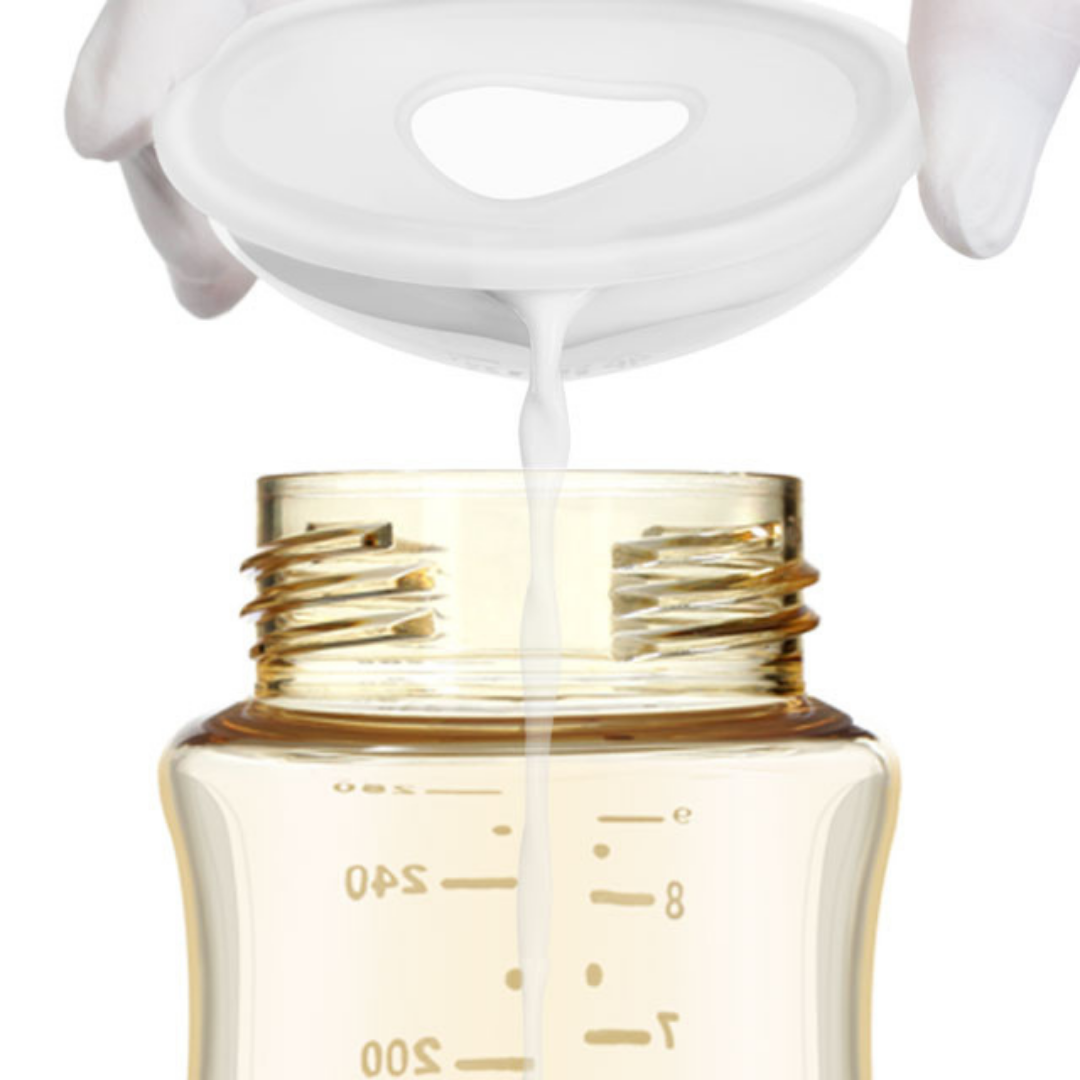 Youha Breast Milk Collectors Pouring Milk into Bottle
