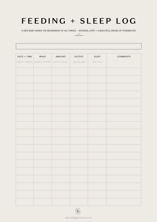 FREE Newborn Feeding + Sleep Log