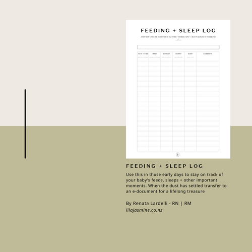 Free Newborn Feeding and Sleep Log by Lila Jasmine