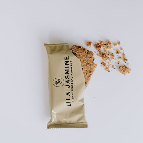 Unwrapped Apple Crumble Lactation Bar showcasing its wholesome ingredients for breastfeeding support. Individually wrapped, made with premium galactagogue ingredients and dairy-free. 